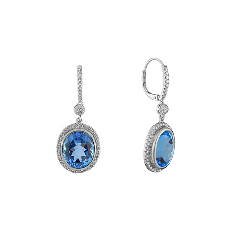 Diamond earrings with Topaz Penny