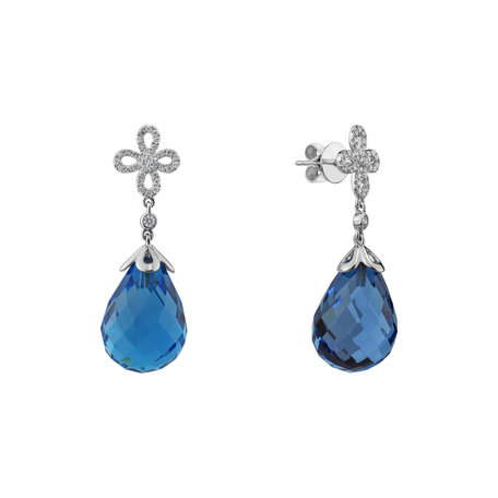 Diamond earrings with Topaz Endless Paradise