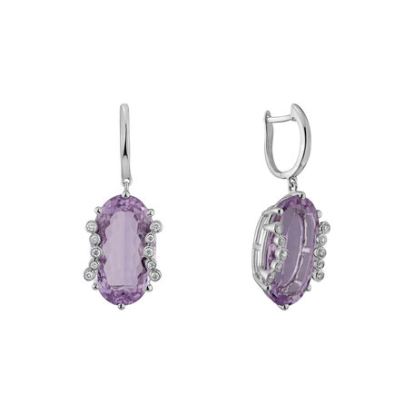 Diamond earrings with Amethyst Marnne