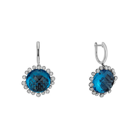 Diamond earrings with Topaz Sandra