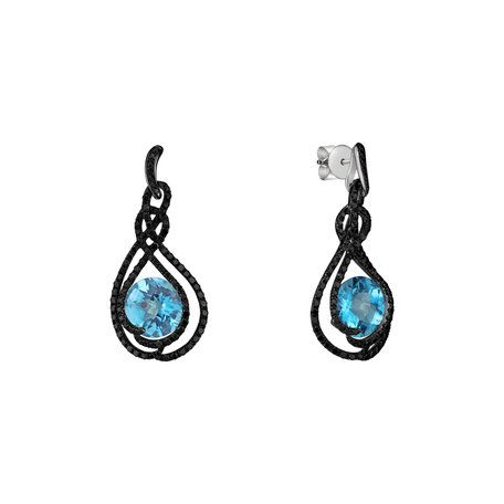 Earrings with Topaz and black diamonds Clio