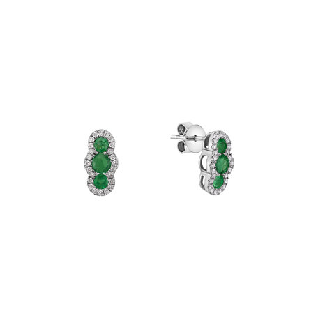 Diamond earrings with Emerald Nora