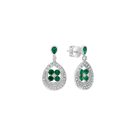 Diamond earrings and Emerald Forest Charm