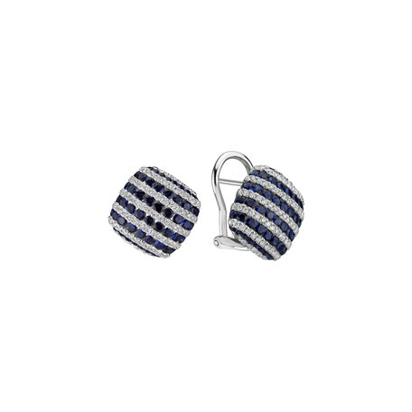 Diamond earrings and Sapphire Blue Delight