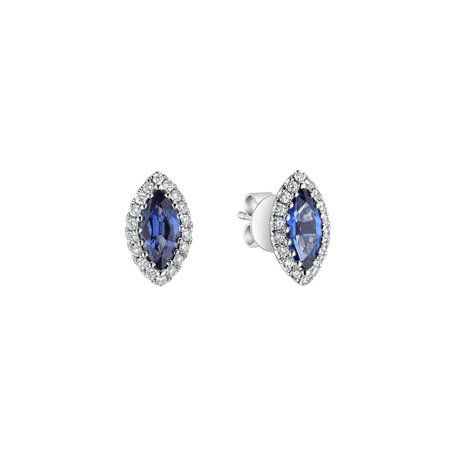 Diamond earrings with Sapphire Sign of Desire