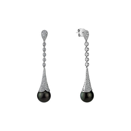 Diamond earrings with Pearl Underwater Hypnos