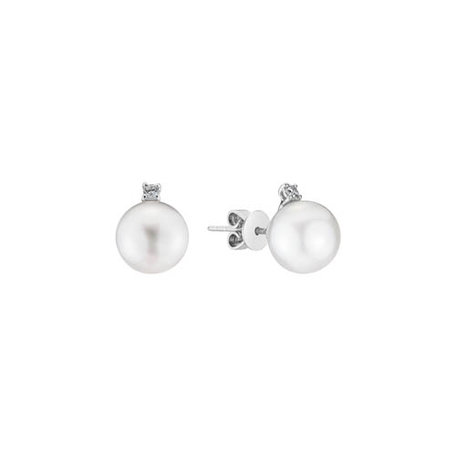 Diamond earrings with Pearl Moony Ocean