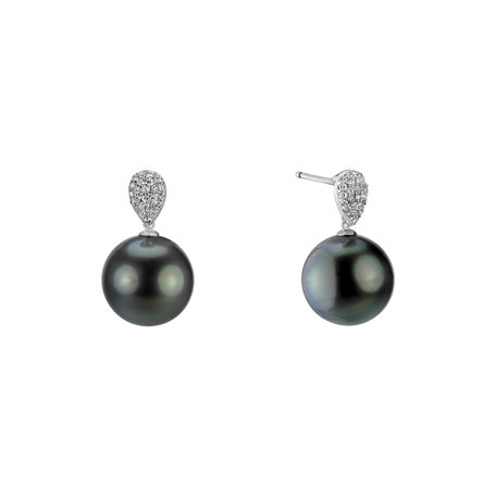 Diamond earrings with Pearl Asterodie