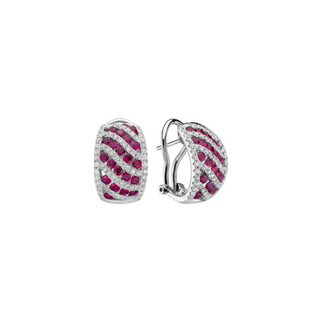 Diamond earrings and Ruby Cassia