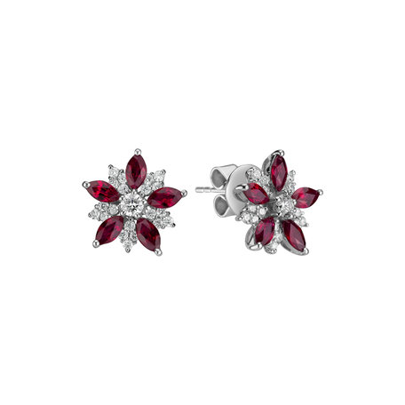 Diamond earrings and Ruby Star Passion