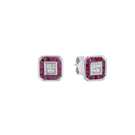 Diamond earrings and Ruby Dabria