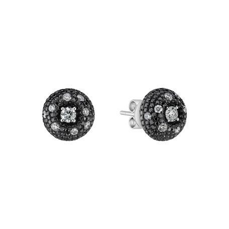 Earrings with black and white diamonds Provocative