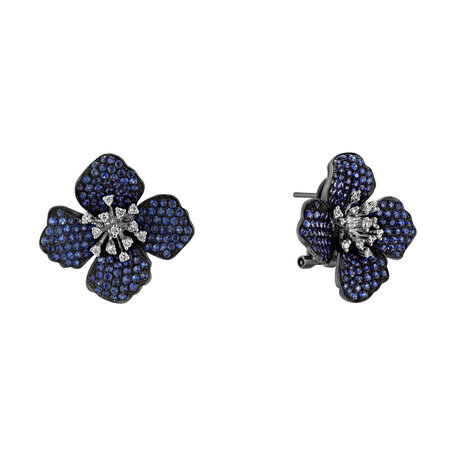 Diamond earrings with Sapphire Blue for You