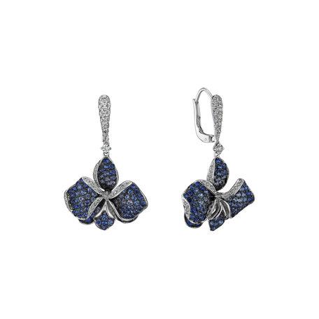 Diamond earrings and Sapphire Iris