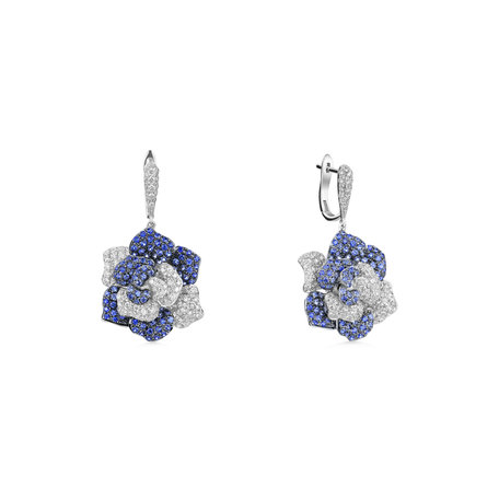 Diamond earrings and Sapphire Sweetness