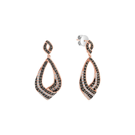 Earrings with brown and white diamonds Touch of Miracle