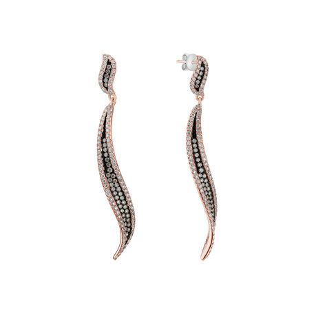 Earrings with brown and white diamonds Touch of Passion