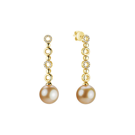 Diamond earrings with Pearl Breena