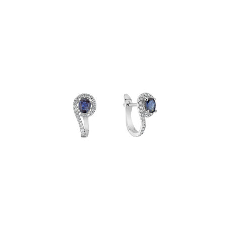 Diamond earrings with Sapphire Moonlit Grace