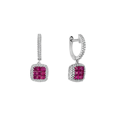 Diamond earrings and Ruby Emersyn