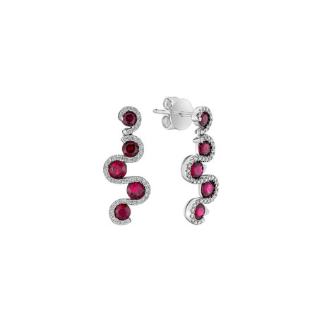 Diamond earrings with Ruby Ruby Pulse