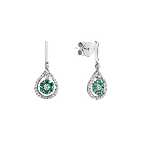 Diamond earrings and Emerald Juniper