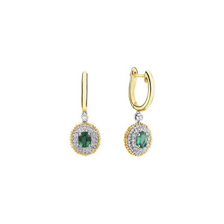 Diamond earrings with Emerald Spring Glow