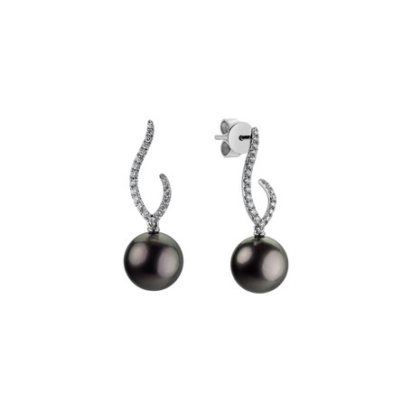 Diamond earrings with Pearl Oceanic Overture