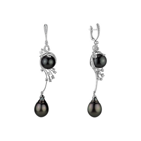 Diamond earrings with Pearl Venus Romance