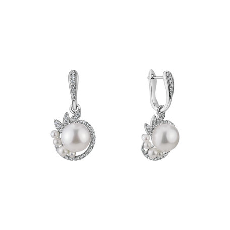 Diamond earrings with Pearl Eternal Oasis