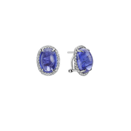 Diamond earrings with Tanzanite Mephisto Secret