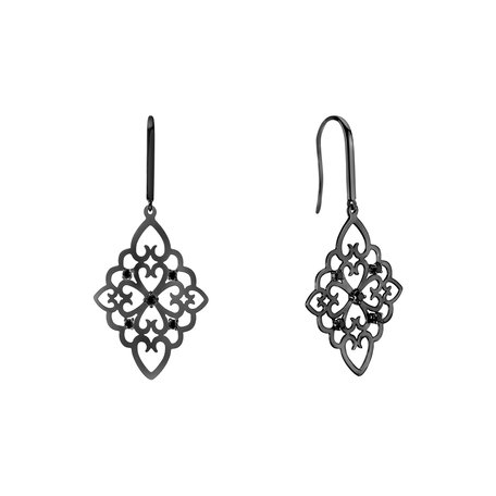 Earrings with black diamonds Folk Treasure