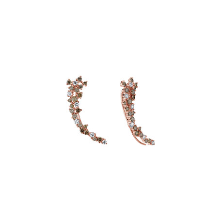 Earrings with brown and white diamonds Tahlia