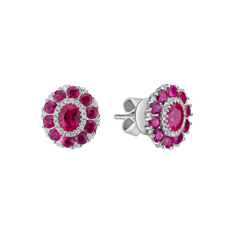 Diamond earrings and Ruby Lovely Twist