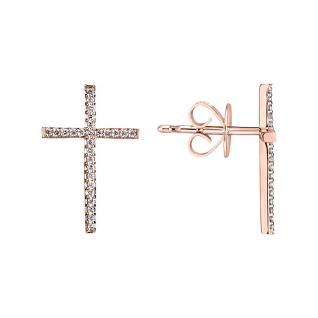 Diamond earrings Shimmering Cross