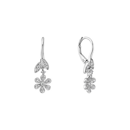 Diamond earrings Daisy Flower