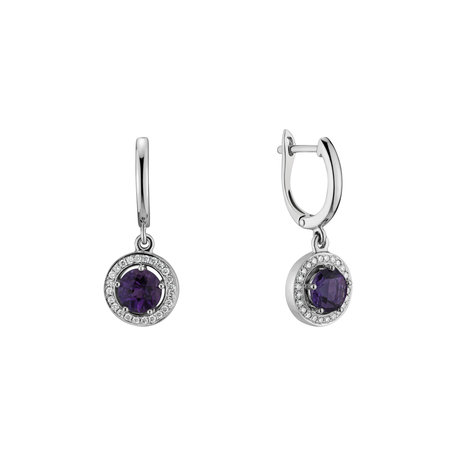 Diamond earrings with Amethyst African Infinite Hope