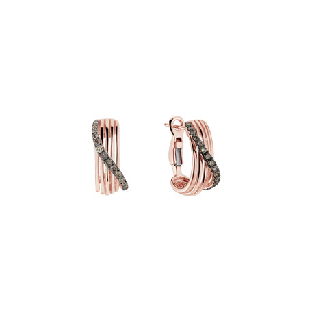 Earrings with brown diamonds Fresh Waves