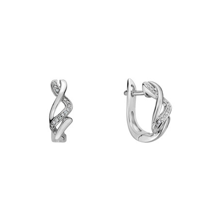 Diamond earrings Joyful Ribbon