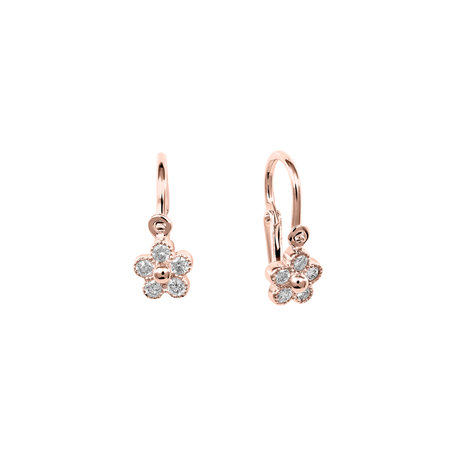 Children's diamond earrings Diamond Flower