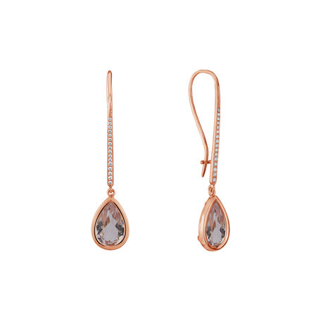 Diamond earrings with Morganite Imaginary Home