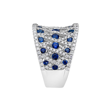 Diamond ring with Sapphire Dominique