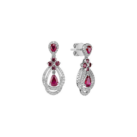 Diamond earrings and Ruby Ruby Chandelier