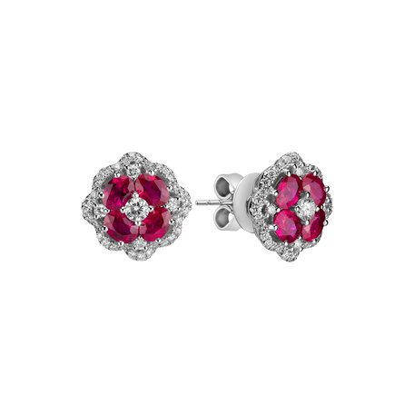 Diamond earrings and Ruby Luxy Mirage