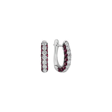 Diamond earrings and Ruby Charming Circles