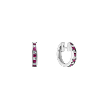 Diamond earrings with Ruby Constance