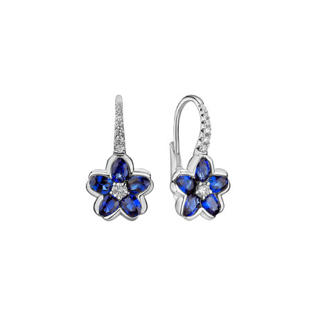 Diamond earrings and Sapphire Shinning Campanula