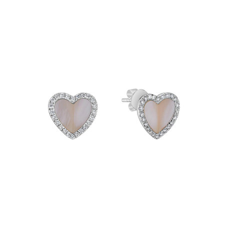 Diamond earrings with Mother af Pearl Midnight in Paris