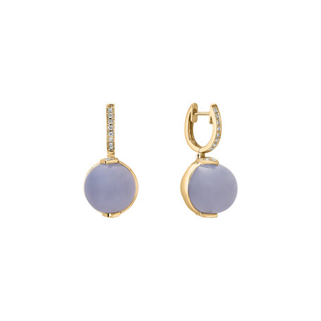 Diamond earrings with Chalcedony Fairy Blossom