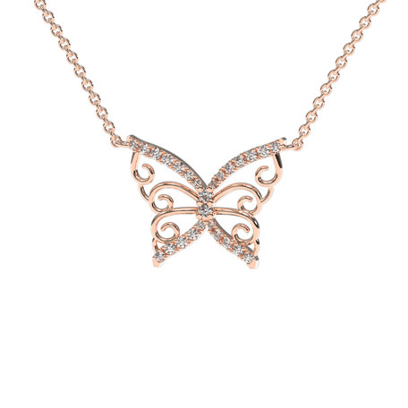 Diamond necklace Shiny Butterfly